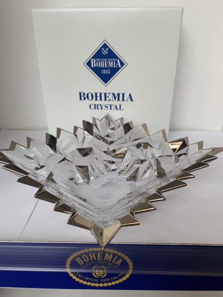 Купить Салатник "GLACIER", 28 см; декор "Платина"; хрусталь