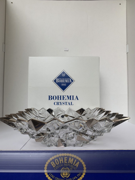 Купить Салатник "GLACIER", 28 см; декор "Платина"; хрусталь