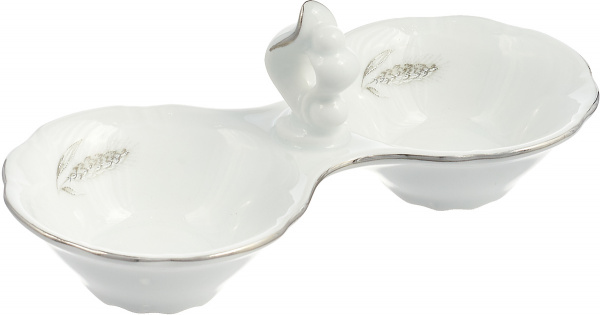 Купить Солонка двойная; "Constance", декор "Серебряные колосья, отводка платина"